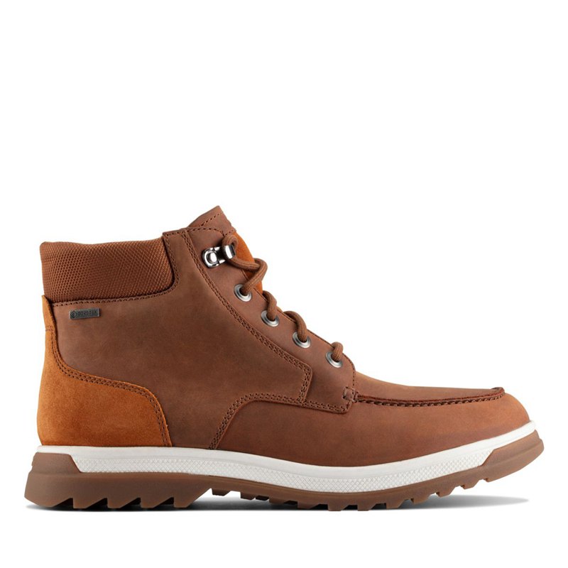 Men's Clarks Ripway Hi GTX Ankle Boots Dark Brown | 69615472