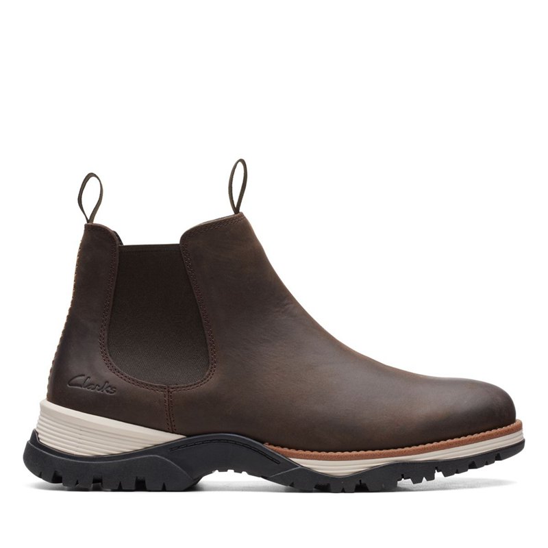 Men's Clarks Topton Chelsea Boots Dark Brown | 78484295